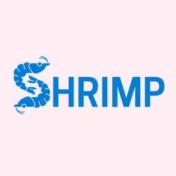 Blue Shrimp Design Representing Fresh Seafood Logo Template