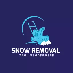 Blue Snow Plow in Action for Efficient Snow Removal Logo Template