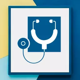 Blue Stethoscope Design Representing Quality Healthcare Logo Template
