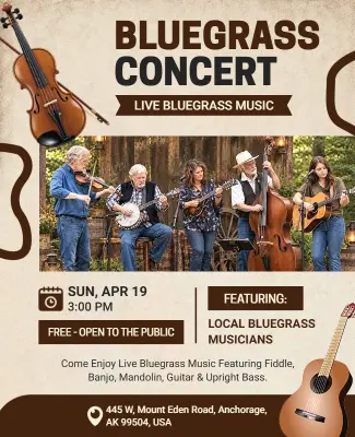 Bluegrass Music Concert Event Flyer Template