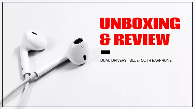 Bluetooth Earphone Unboxing Review YouTube Thumbnail Template