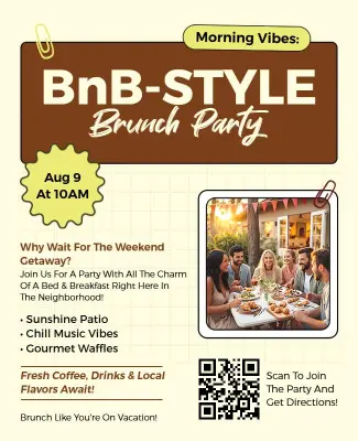 Bnb-Style Brunch Party Flyer Template