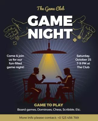 Board Game Night Event Flyer Template