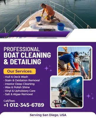 Boat Detailing and Cleaning Service Flyer Template