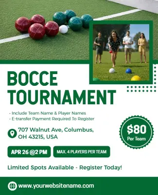Bocce Tournament Event Flyer Template