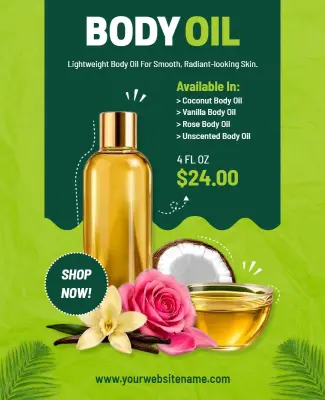 Body Oil Product Promotion Flyer Template