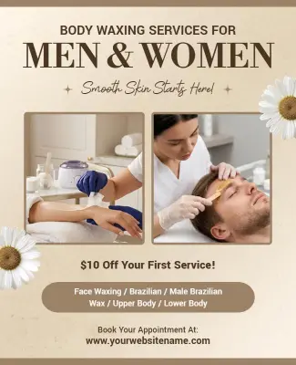 Body Waxing Services for Men and Women Poster Template