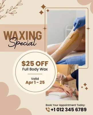 Body Waxing Special Discount Flyer Template