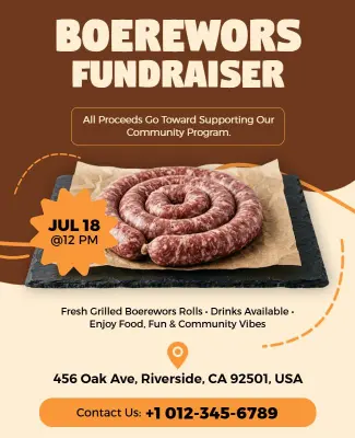 Boerewors Fundraiser Event Flyer Template