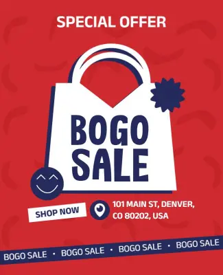 BOGO Sale Shopping Deals Flyer Template
