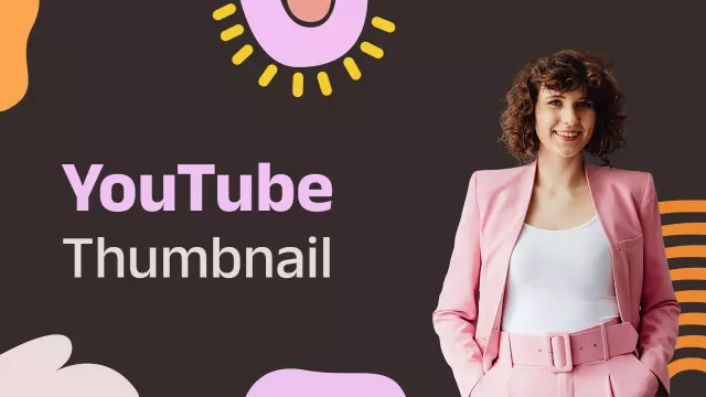 Bold Abstract Shapes Vibrant Background YouTube Thumbnail Template