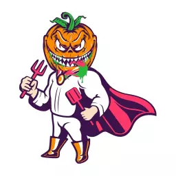 Bold and Colorful Pumpkin Character for Sports Mascot Logo Template