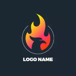 Bold and Dynamic Flaming Bird Design for Fire Logo Template