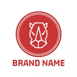 Bold and Modern Red Rhino Illustration Representing Strength Logo Template