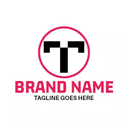 Bold and Modern T Letter Design Centered in Circle Logo Template
