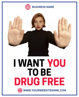 Bold Anti-Drug Awareness Campaign Poster Template