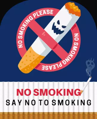 Bold Anti-Smoking Campaign with Skull Design Poster Template