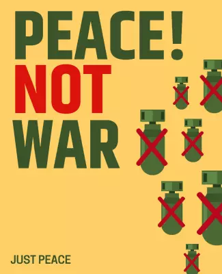 Bold Anti-War Graphic Design Message Poster Template