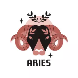 Bold Aries Ram Design with Unique Floral Elements Logo Template