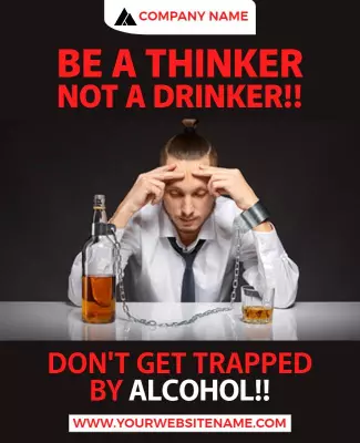Bold Awareness Campaign Against Alcoholism Poster Template
