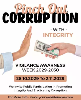 Bold Awareness Campaign Against Corruption Poster Template