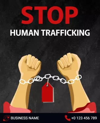 Bold Awareness Campaign Against Human Trafficking Poster Template