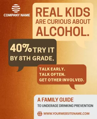 Bold Awareness Campaign for Underage Drinking Prevention Poster Template
