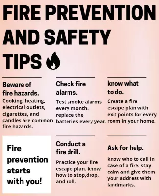Bold Awareness Fire Prevention Safety Tips Poster Template