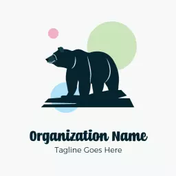 Bold Bear Silhouette Emphasizing Wildlife Conservation Logo Template