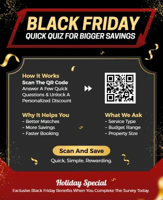 Bold Black and Gold Black Friday Savings Quiz Flyer Template