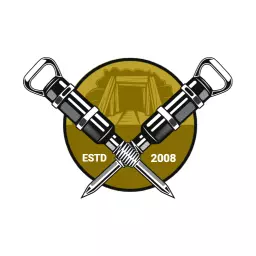 Bold Black and Gold Mining Tools Design for Industry Logo Template