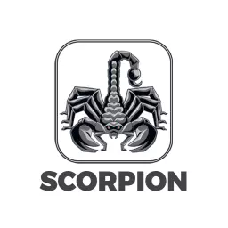 Bold Black and Gray Scorpion Design Showcasing Strength Logo Template