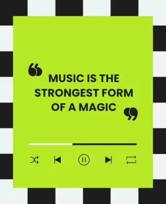 Bold Black and Green Musical Quote Poster Template