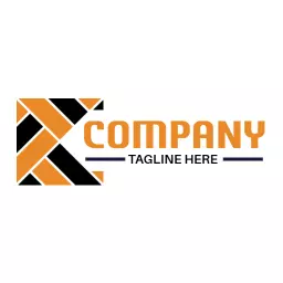 Bold Black and Orange Patterned Design for Tiles Logo Template