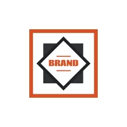 Bold Black and Orange Square Design for Personal Branding Logo Template