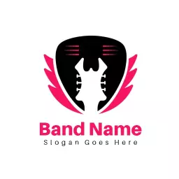 Bold Black and Pink Logo Representing a Dynamic Band Logo Template
