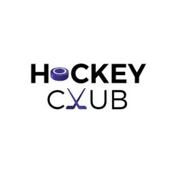 Bold Black and Purple Hockey Club Emblem Featuring Puck Logo Template