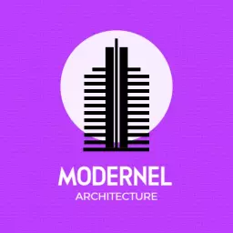 Bold Black and Purple Modern Architecture Inspired Logo Template