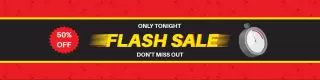 Bold Black and Red Flash Sale Announcement for Sales Banner Template