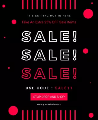 Bold Black and Red Flashy Sale Promotion Poster Template