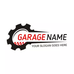 Bold Black and Red Garage Design with a Mechanic Theme Logo Template