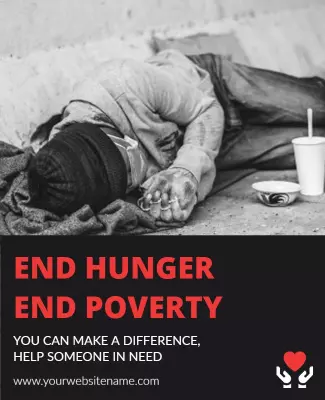 Bold Black and Red Social Awareness Campaign Poster Template