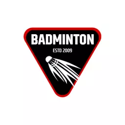 Bold Black and Red Triangle Design Representing Badminton Logo Template