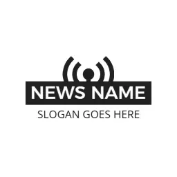 Bold Black and White Design for Reliable News Logo Template