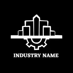 Bold Black and White Industrial Design Featuring Gear Logo Template