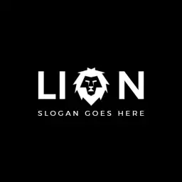 Bold Black and White Lion Design for Branding Logo Template