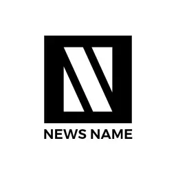 Bold Black and White Modern News Outlet Logo Template