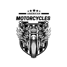 Bold Black and White Motorcycle Design Celebrating American Motorcycles Logo Template
