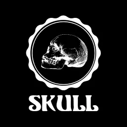 Bold Black and White Skull Design for Unique Branding Logo Template
