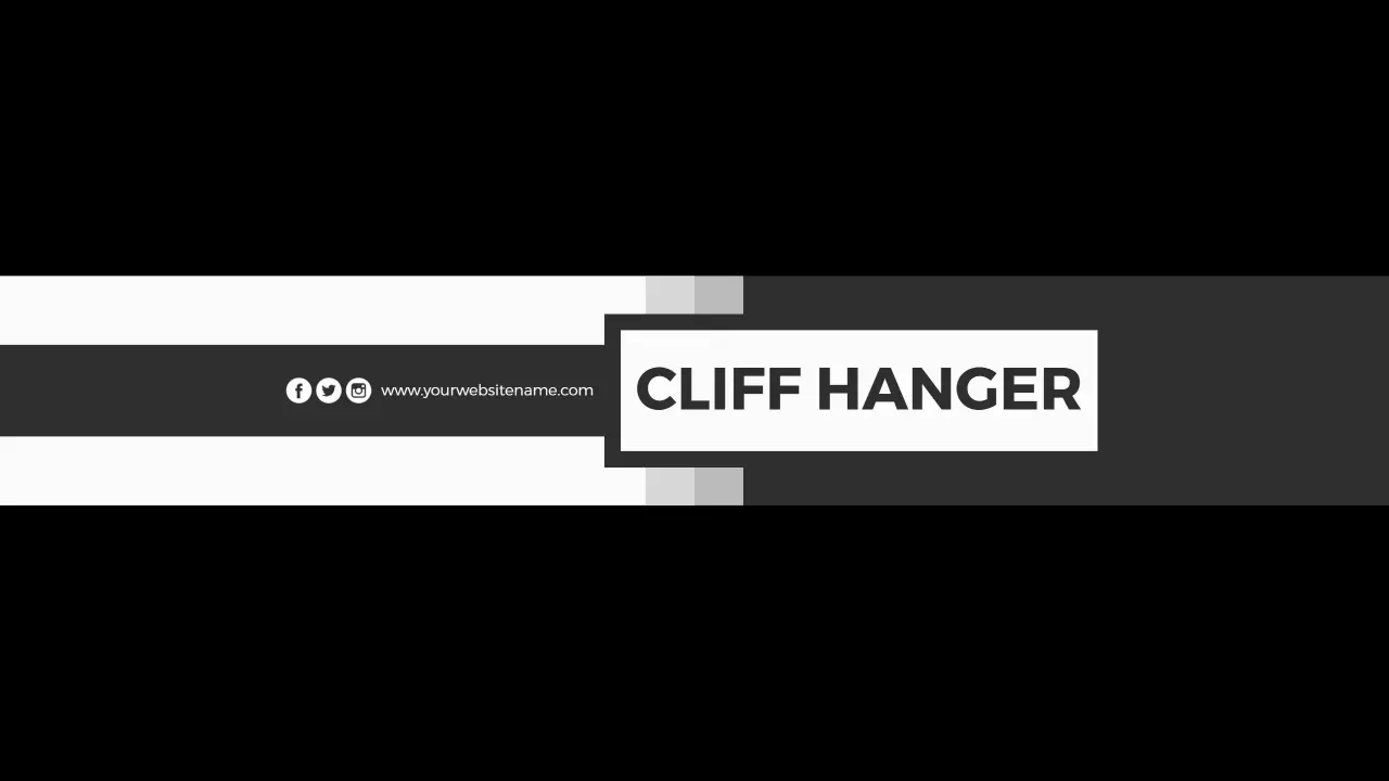Bold Black and White Stylish Design YouTube Banner Template